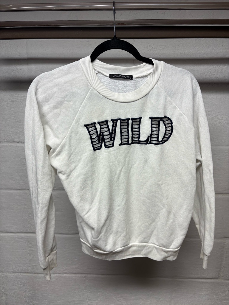 Wildfox Wild White Crewneck Sweatshirt Size Small